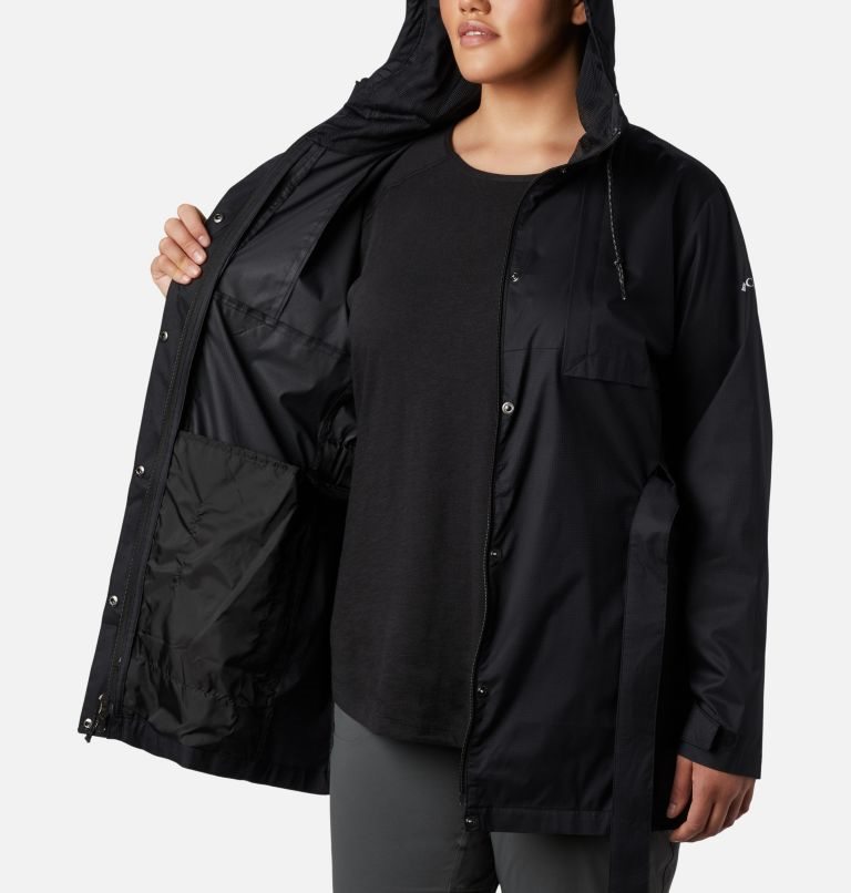 Women's Columbia Pardon My Trench Rain Jackets Black | Plus Size CA-U8LCA